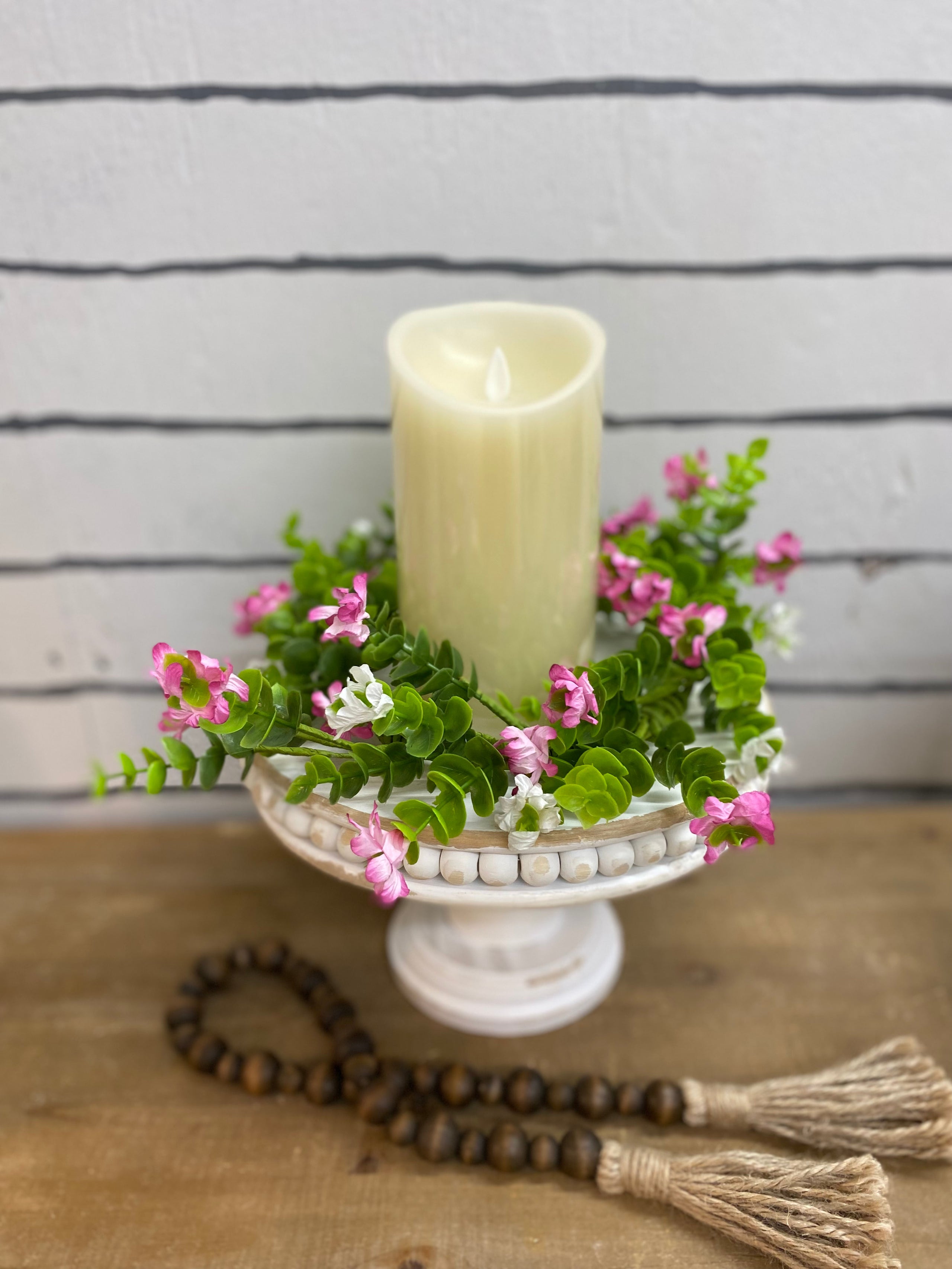 Pink candle rings top
